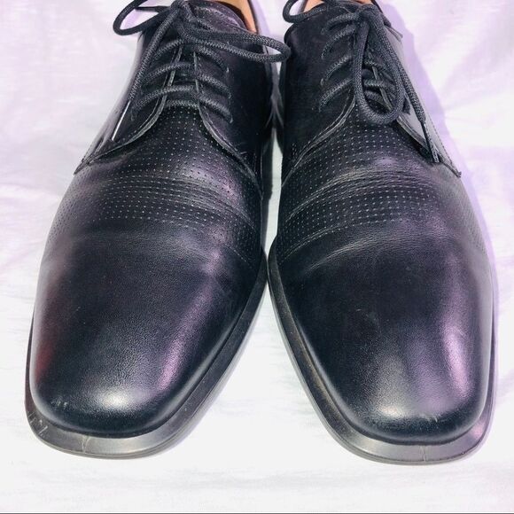 Ecco black leather lace up Oxford shoes 43